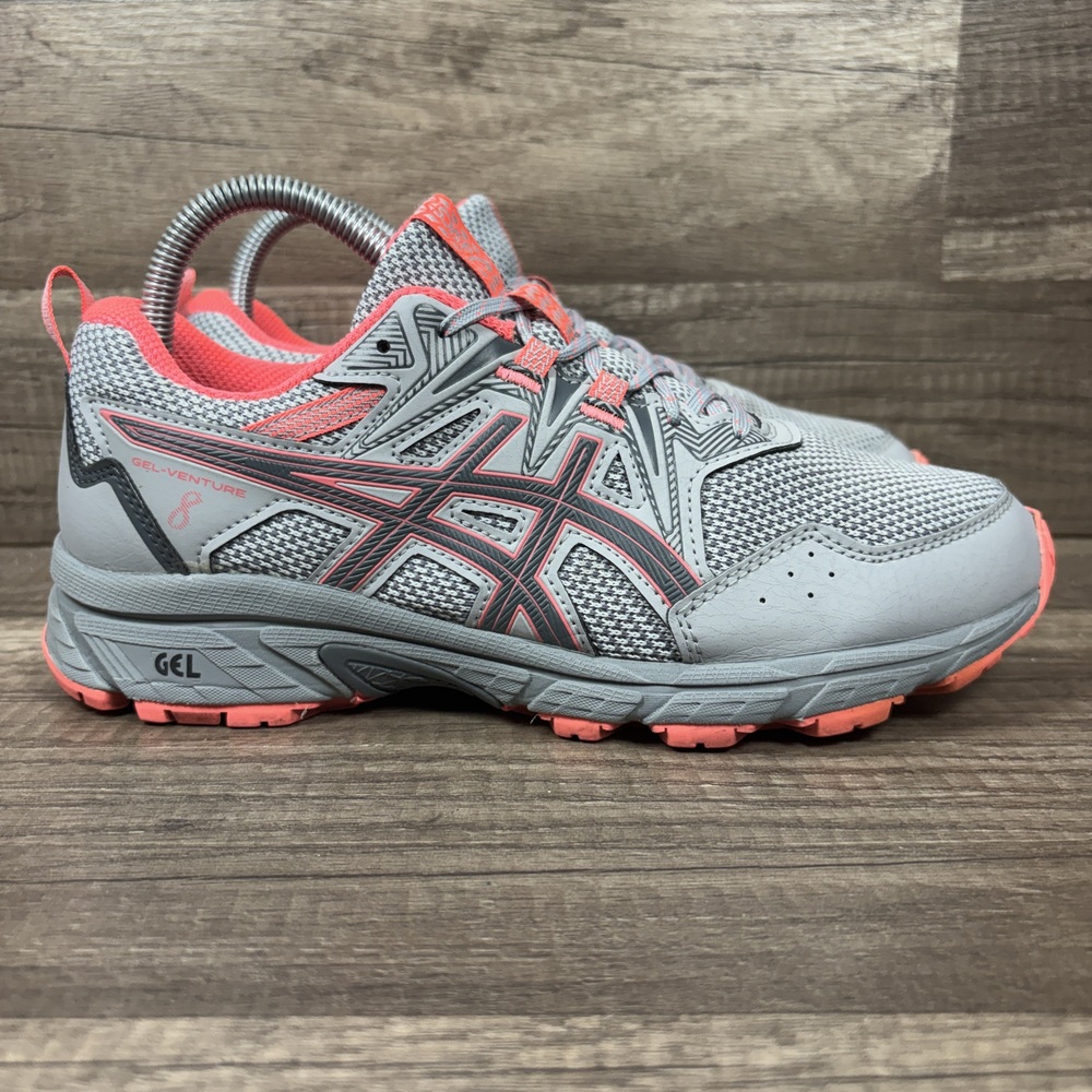 Asics Gel-Venture 8 Gray Pink Womens US Size 7.5 EUR 39 1012A708 Running Shoes